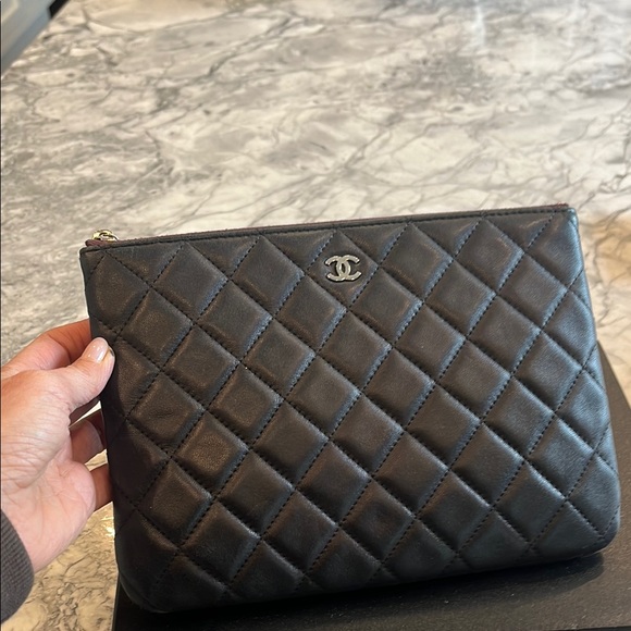 Chanel Quilted Black Leather Pouch - Picture 1 of 7